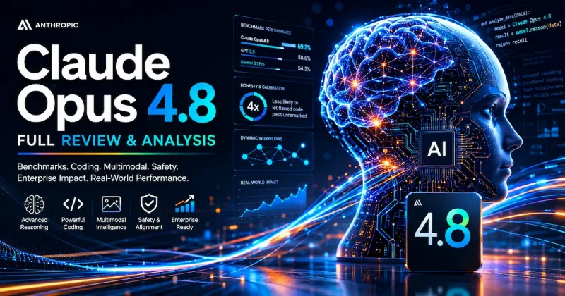 Claude Opus 4.8 AI model review and benchmark analysis.